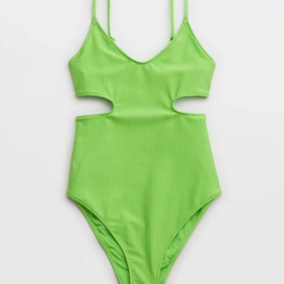 Aerie Shine Rib Voop Cheeky One Piece Swimsuit
 NWT - Picture 3 of 7